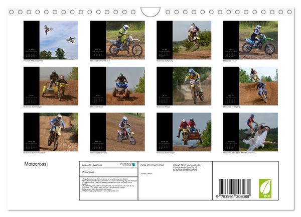 Produktbild: Motocross (Wandkalender 2027 DIN A4 quer), CALVENDO Monatskalender
