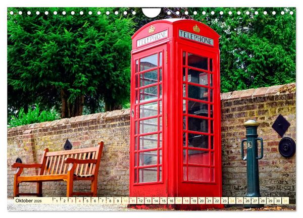 Produktbild: Die bekannteste Telefonzelle der Welt - Telephone Booth (Wandkalender 2026 DIN A4 quer), CALVENDO Monatskalender