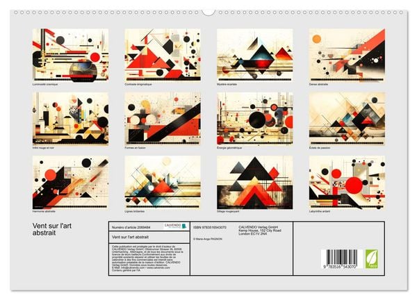Produktbild: Vent sur l'art abstrait (Calendrier mural 2026 DIN A2 vertical) calendrier de bureau