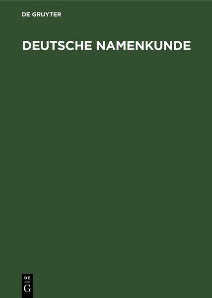 Produktbild: Deutsche Namenkunde