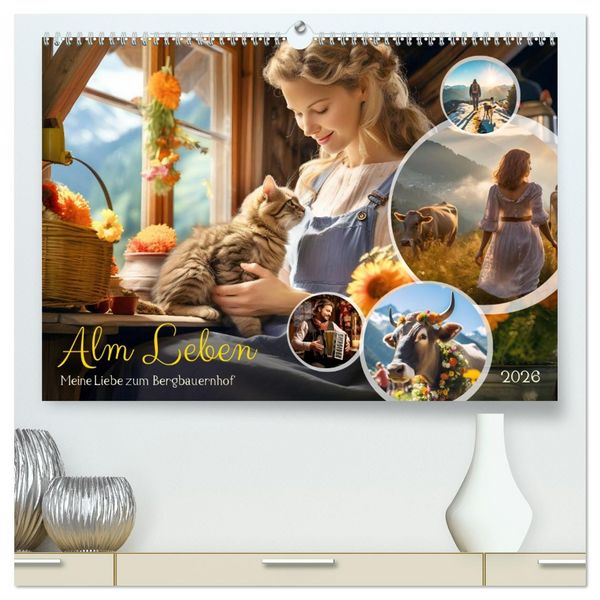Alm Leben - Meine Liebe zum Bergbauernhof (hochwertiger Premium Wandkalender 2026 DIN A2 quer), Kunstdruck in Hochglanz