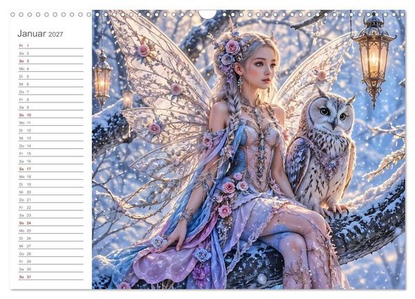 Produktbild: Magische Weggef&auml;hrten - Zw&ouml;lf Feen und ihre tierischen Begleiter (Wandkalender 2027 DIN A3 quer), CALVENDO Monatskalender