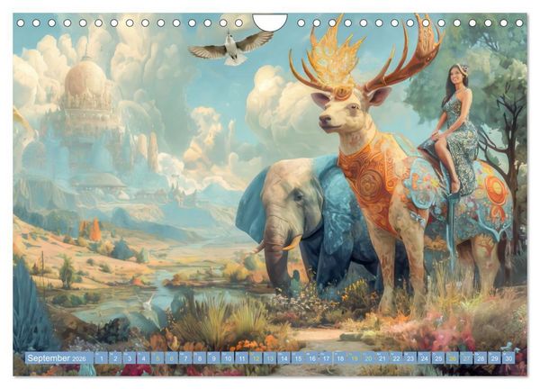 Produktbild: Tierparadies - Tierische Fantasiewelten (Wandkalender 2026 DIN A4 quer), CALVENDO Monatskalender