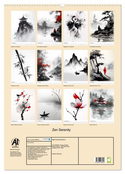 Produktbild: Zen Serenity (Wall Calendar 2026 DIN A2 portrait), CALVENDO 12 Month Wall Calendar