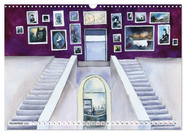 Produktbild: Frankfurt in Aquarell (Wandkalender 2026 DIN A3 quer), CALVENDO Monatskalender