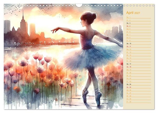 Produktbild: Zauberhafte Ballerina (Wandkalender 2027 DIN A3 quer), CALVENDO Monatskalender