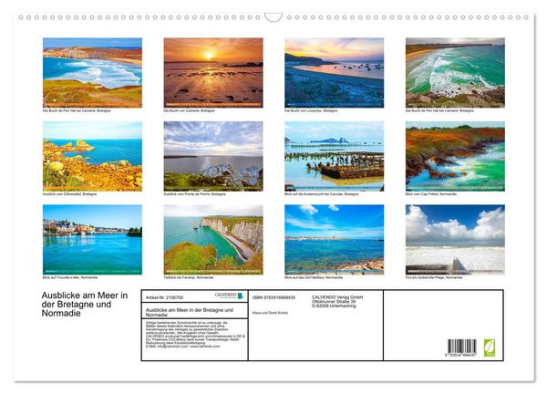 Produktbild: Ausblicke am Meer in der Bretagne und Normadie (Wandkalender 2026 DIN A2 quer), CALVENDO Monatskalender