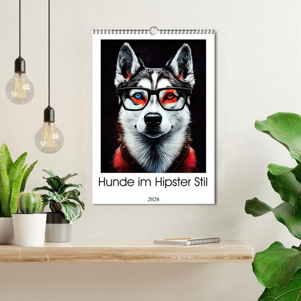 Produktbild: Hunde im Hipster Stil (Wandkalender 2026 DIN A3 hoch), CALVENDO Monatskalender