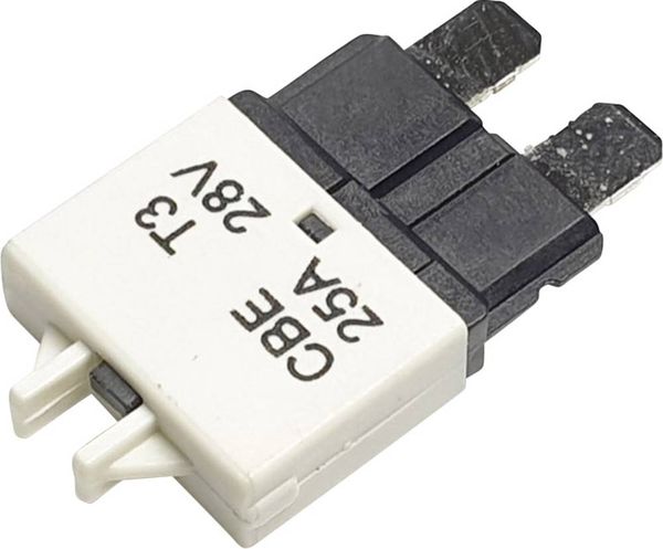 Hansor Circuit Breaker Standard, type 3, Manual Reset, 25A CBE3 Series 25A Sicherungsautomat Standard Flachsicherung 25 A Weiß 1 St.