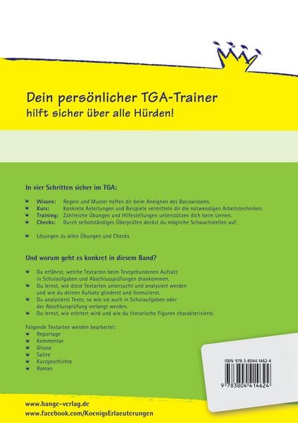 Produktbild: Textgebundener Aufsatz &ndash; TGA Realschule. Deutsch Klasse 8-10