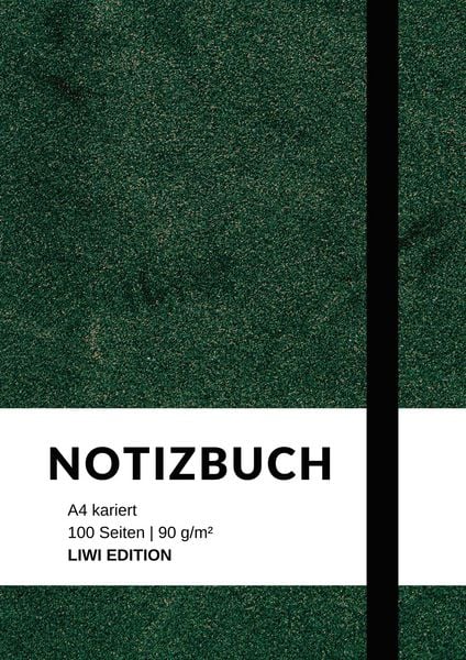 Produktbild: Notizbuch A4 kariert - 100 Seiten Soft Cover gr&uuml;n - Papier