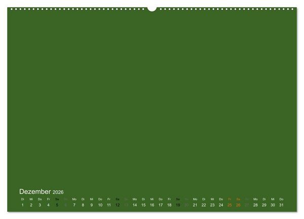 Produktbild: Bastelkalender - dunkel Gr&uuml;n (Wandkalender 2026 DIN A2 quer), CALVENDO Monatskalender
