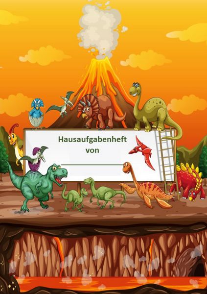 Produktbild: Hausaufgabenheft Dino-Design