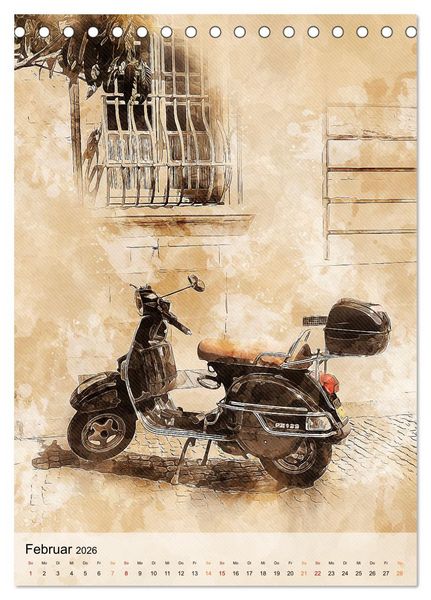 Produktbild: Motorroller - Vespa Galerie (Tischkalender 2026 DIN A5 hoch), CALVENDO Monatskalender