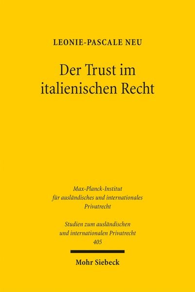 Produktbild: Der Trust im italienischen Recht