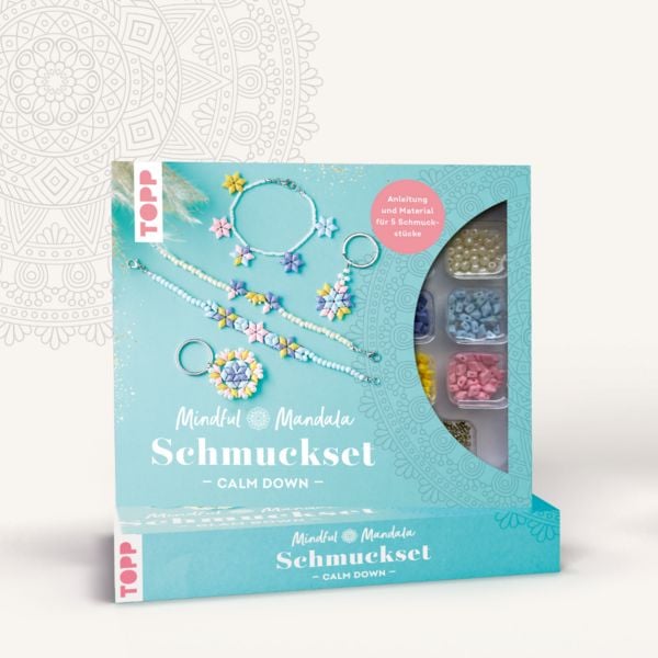 Produktbild: Mindful Mandala - Schmuckset Calm down. Mit Anleitung und Material f&uuml;r 5 Schmuckst&uuml;cke