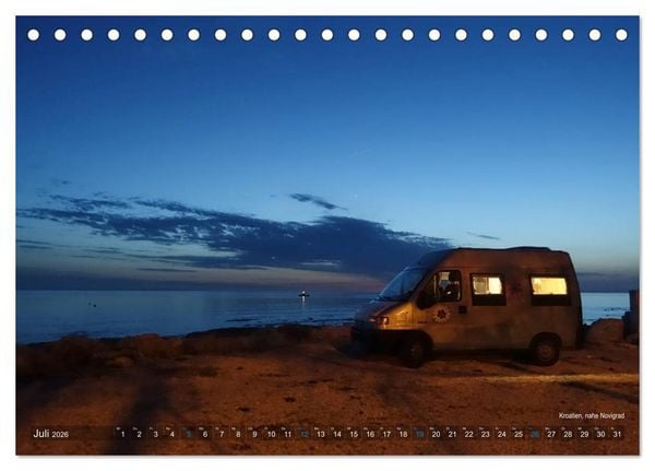 Produktbild: Vanlife - Leben, fahren, frei sein mit dem Wohnmobil (Tischkalender 2026 DIN A5 quer), CALVENDO Monatskalender