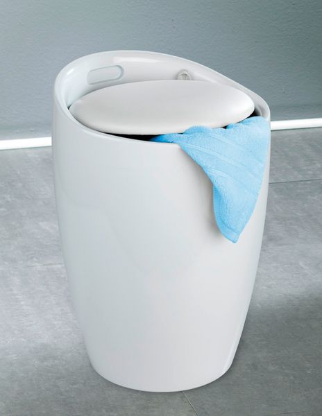Produktbild: Hocker Mod. Candy White, mit abnehmbarem W&auml;schesammler