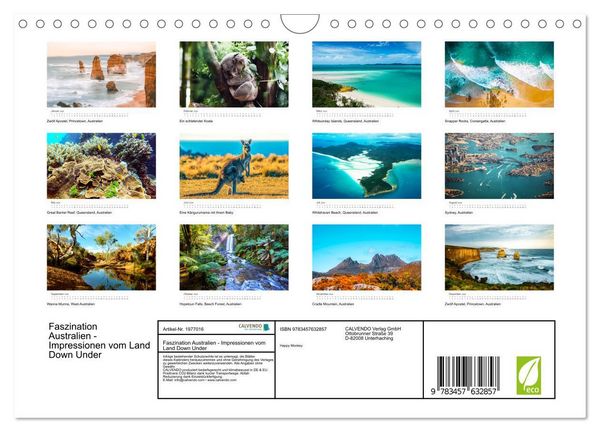 Produktbild: Faszination Australien - Impressionen vom Land Down Under (Wandkalender 2026 DIN A4 quer), CALVENDO Monatskalender