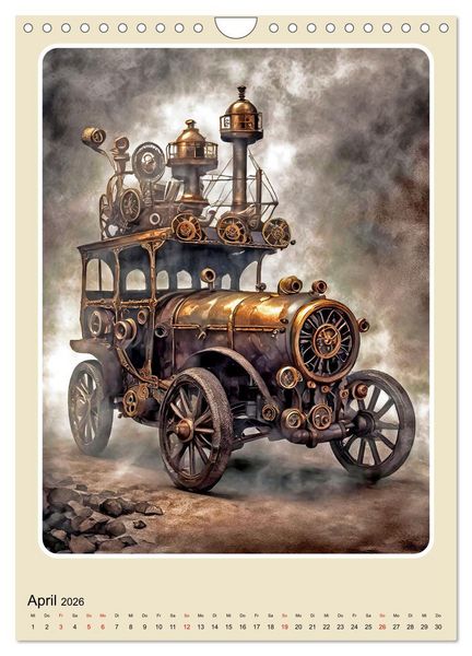 Produktbild: Steampunk Mobilit&auml;t (Wandkalender 2026 DIN A4 hoch), CALVENDO Monatskalender