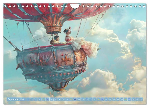 Produktbild: Ballonfahrt - Fantasie Stil (Wandkalender 2026 DIN A4 quer), CALVENDO Monatskalender
