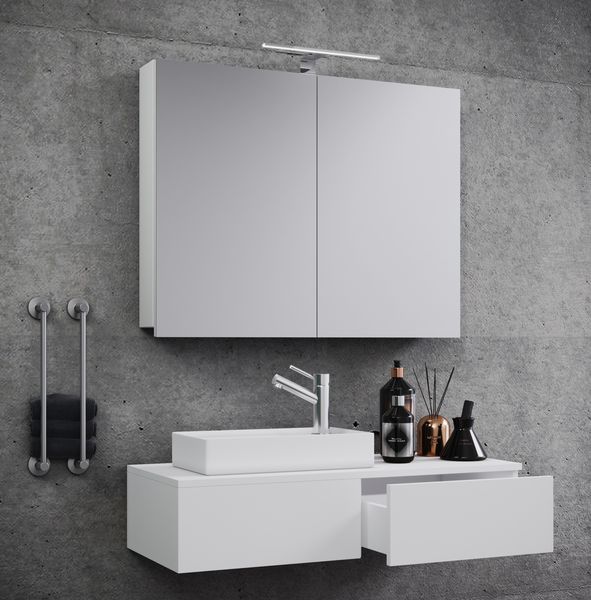 Produktbild: 3-tlg G&auml;ste WC Waschplatz Waschtisch Gudas Schrank