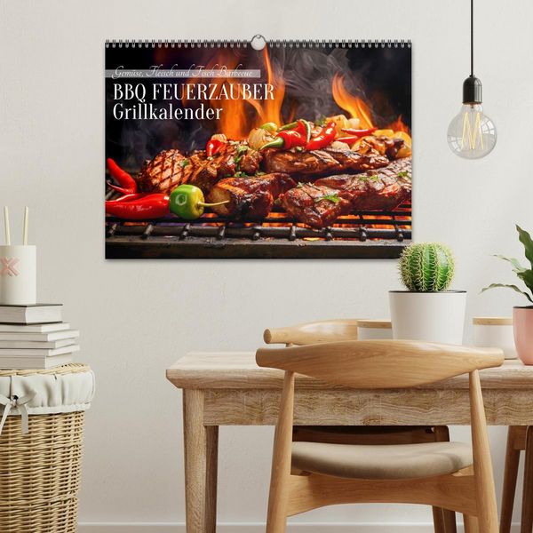 Produktbild: BBQ Feuerzauber - Grillkalender (Wandkalender 2026 DIN A3 quer), CALVENDO Monatskalender