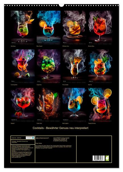 Produktbild: Cocktails - Bew&auml;hrter Genuss neu interpretiert (Wandkalender 2026 DIN A2 hoch), CALVENDO Monatskalender