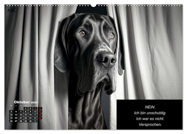 Produktbild: Der humoristische Dogge Kalender (hochwertiger Premium Wandkalender 2026 DIN A2 quer), Kunstdruck in Hochglanz