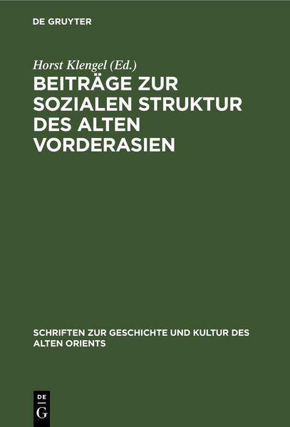 Produktbild: Beitr&auml;ge zur sozialen Struktur des Alten Vorderasien