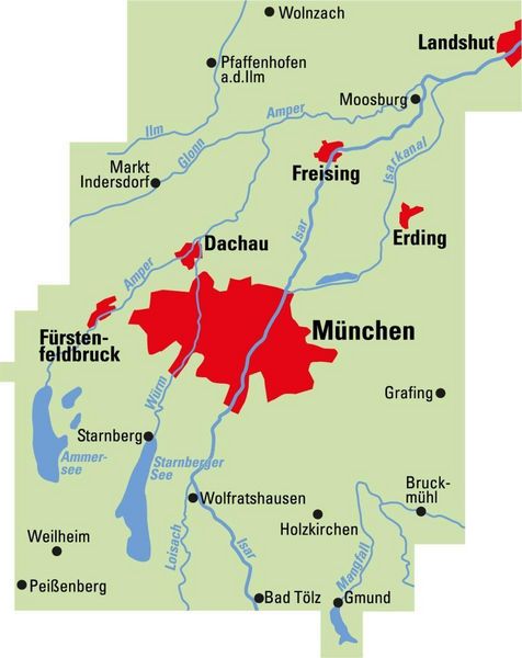 Produktbild: BVA ADFC Regionalkarte M&uuml;nchen und Umgebung 1:75.000