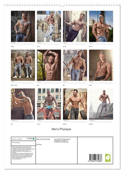 Produktbild: Men's Physique (hochwertiger Premium Wandkalender 2026 DIN A2 hoch), Kunstdruck in Hochglanz
