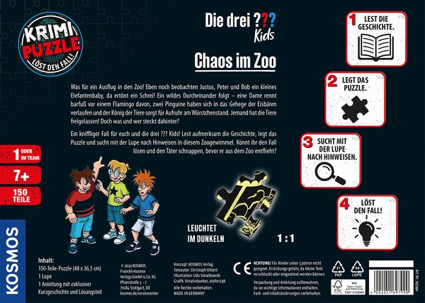 Produktbild: Krimipuzzle Die drei ??? Kids Chaos im Zoo