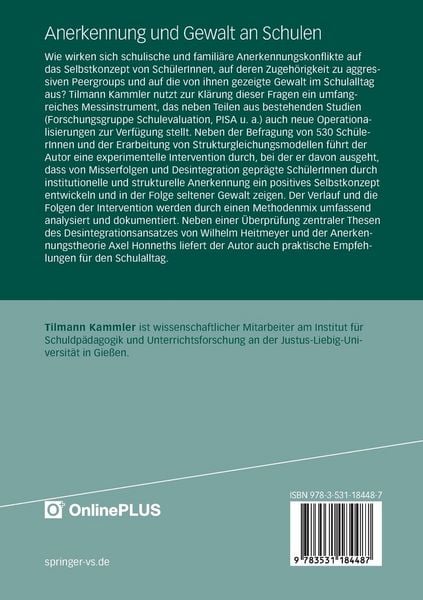 Produktbild: Anerkennung und Gewalt an Schulen