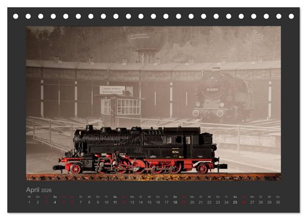 Produktbild: Dampflokomotiven in Spur N (Tischkalender 2026 DIN A5 quer), CALVENDO Monatskalender
