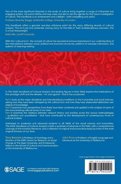 Produktbild: The SAGE Handbook of Cultural Analysis