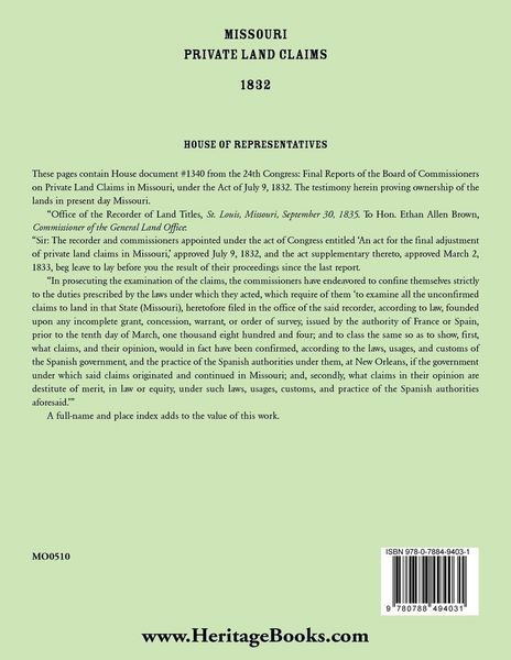 Produktbild: Missouri Private Land Claims, 1832