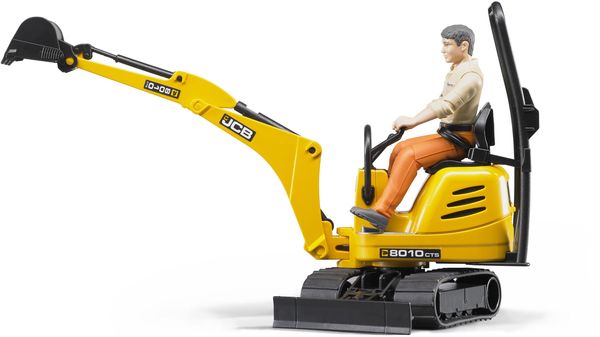 Produktbild: Bruder Profi-Serie bworld JCB Mikrobagger 8010 CTS und Bauarbeiter