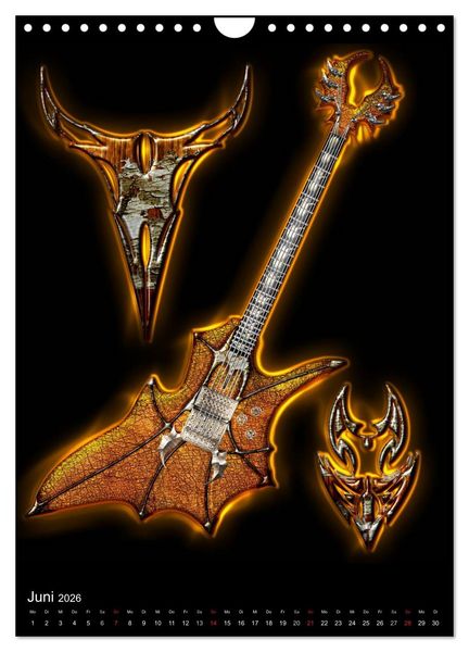 Produktbild: Heroische Gitarren (Wandkalender 2026 DIN A4 hoch), CALVENDO Monatskalender