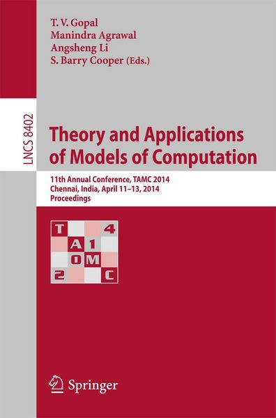 Produktbild: Theory and Applications of Models of Computation