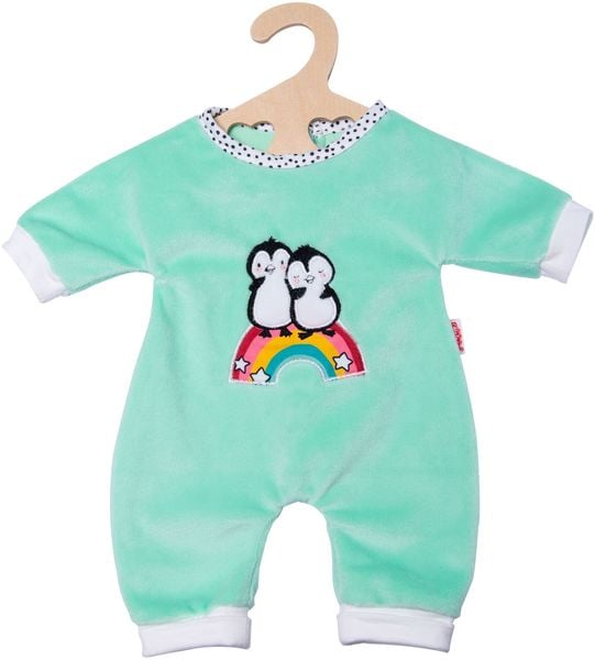 Produktbild: Flauschiger Puppen-Strampler Pinguin P&uuml;nktchen, Gr. 35-45 cm
