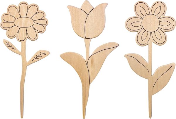 Produktbild: Holzblumen zum Bemalen