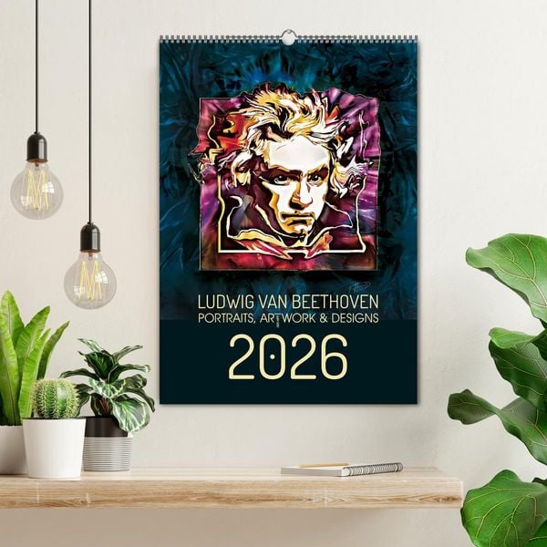 Produktbild: Ludwig van Beethoven - Portraits, Artworks und Designs (Wandkalender 2026 DIN A2 hoch), CALVENDO Monatskalender