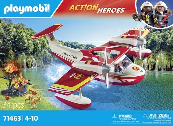 Produktbild: PLAYMOBIL 71463 Feuerwehrflugzeug mit L&ouml;schfunktion