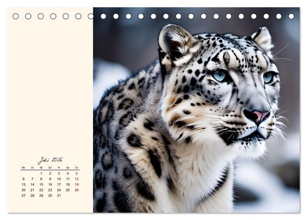 Produktbild: Im Reich der Schneeleoparden (Tischkalender 2026 DIN A5 quer), CALVENDO Monatskalender