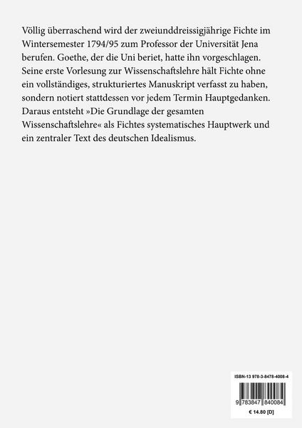 Produktbild: Grundlage der gesammten Wissenschaftslehre (Gro&szlig;druck)