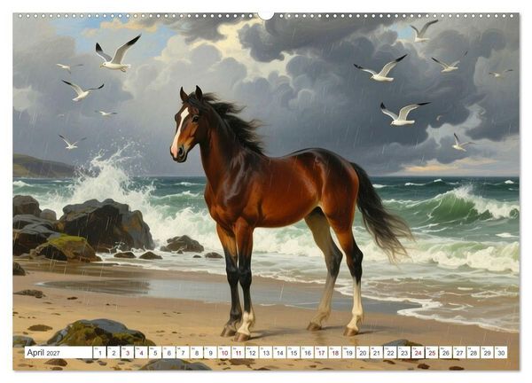 Produktbild: Pferdegem&auml;lde, inspiriert von den Alten Meistern (Wandkalender 2027 DIN A2 quer), CALVENDO Monatskalender