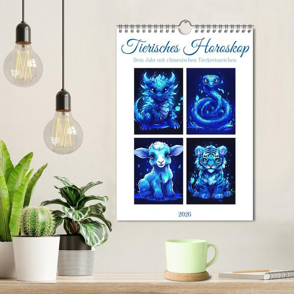 Produktbild: Tierisches Horoskop (Wandkalender 2026 DIN A4 hoch), CALVENDO Monatskalender