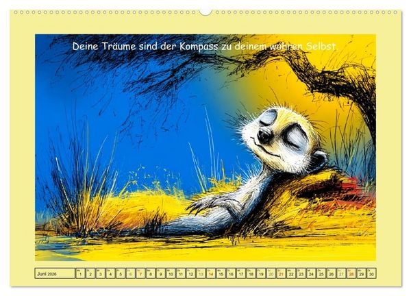 Produktbild: Kleine W&auml;chter. Erdm&auml;nnchen und Weisheiten (hochwertiger Premium Wandkalender 2026 DIN A2 quer), Kunstdruck in Hochglanz