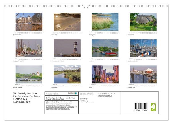 Produktbild: Schleswig und die Schlei - von Schloss Gottorf bis Schleim&uuml;nde (Wandkalender 2026 DIN A3 quer), CALVENDO Monatskalender